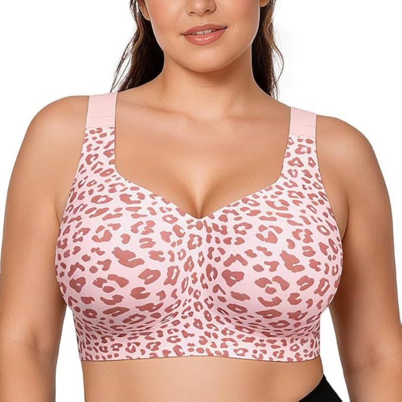 Sutiãs Leopard Jelly sem aro,  - Minimizer Bra Women avaliação e preço