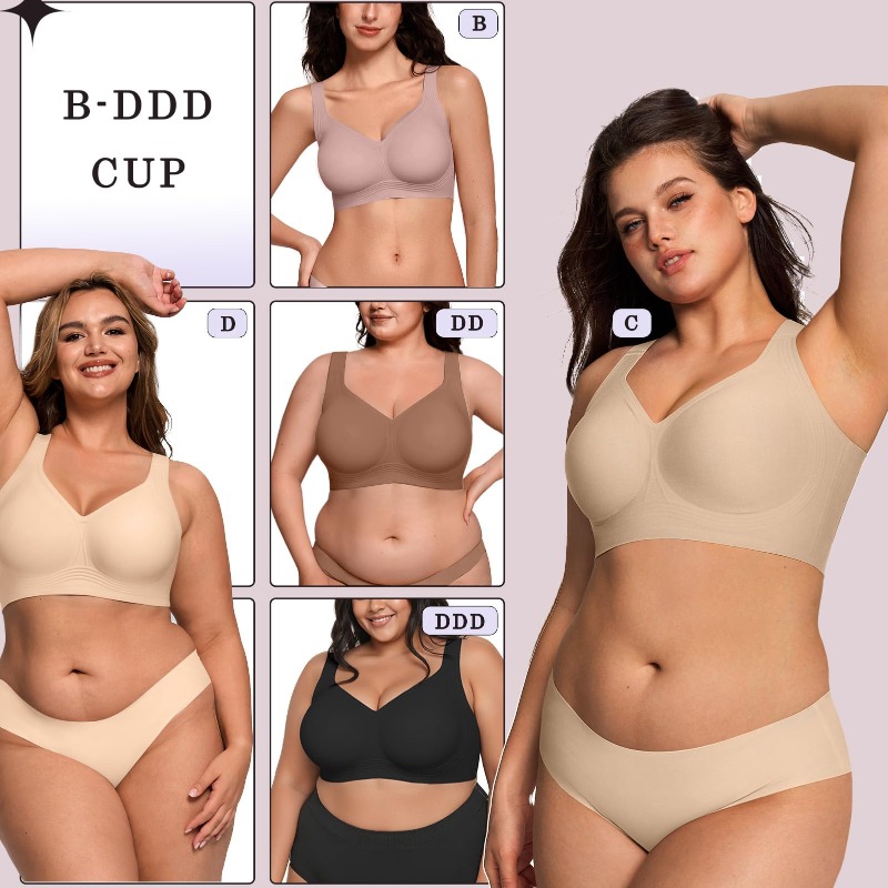 Sutiã Jelly Sem Fio Plus Size  - Minimizer Bra Women avaliação e preço